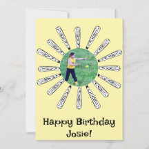 Softball Bat Blume Happy Geburtstag Einladung