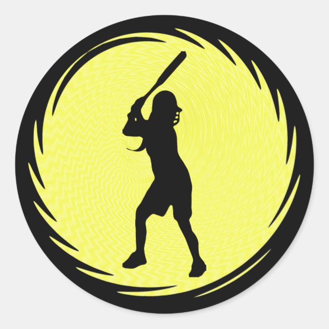 Softball-Batter-Aufkleber Runder Aufkleber (Vorderseite)