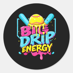 Softball Big Tropfen Energy Girls Eiscreme Drillin Runder Aufkleber