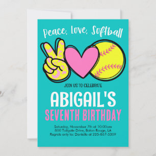 Softball Birthday Invite Einladung