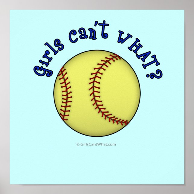 Softball-blau Poster (Vorne)