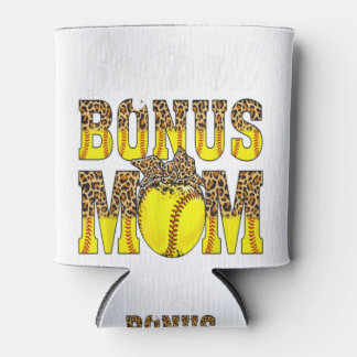 Softball Bonus Mama Game Day Frauen Leoparden Mütt Dosenkühler