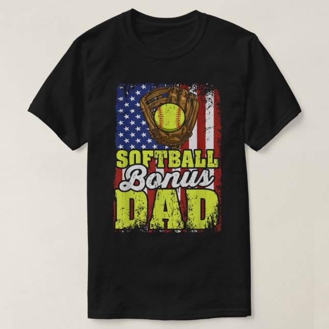 Softball Bonus Papa Baseball Papa Softball-Spieler T-Shirt (Design vorne)