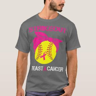 Softball Breast Cancer Awareness Striout Pink R T-Shirt