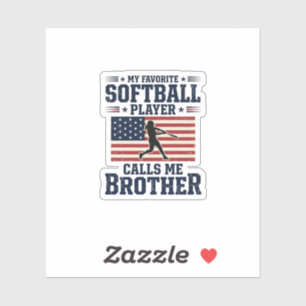 Softball-Bruder-patriotisches-vintage-graviertes-S Aufkleber