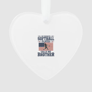 Softball-Bruder-patriotisches-vintage-graviertes-S Ornament