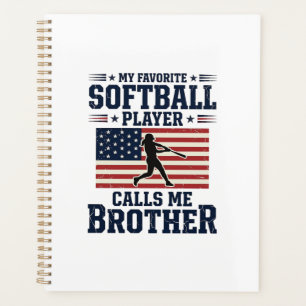 Softball-Bruder-patriotisches Vintage-Gravur-Shirt Planer