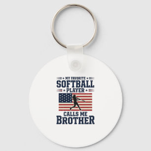 Softball-Bruder-patriotisches Vintage-Gravur-Shirt Schlüsselanhänger