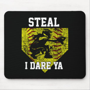 Softball Catcher Diebstahl Ich fordere dich lustig Mousepad
