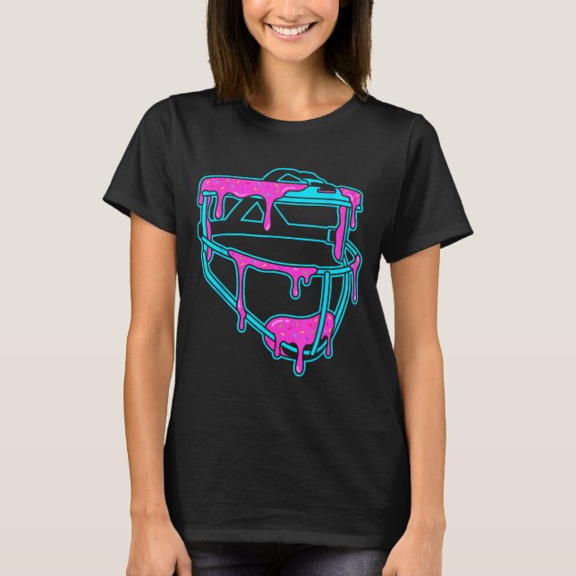 Softball Catcher Drip Ice Cream Mask Sprinkles Gam T-Shirt (Vorderseite)