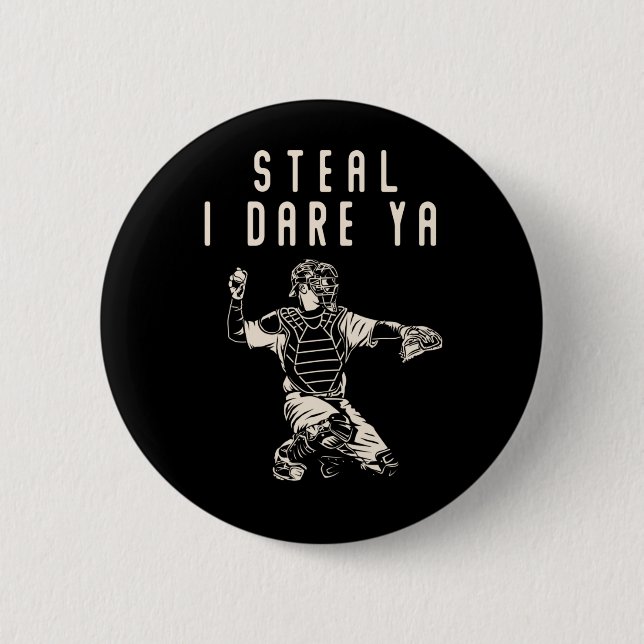 Softball Catcher Kids Funny Baseball Player Spaß Button (Vorderseite)