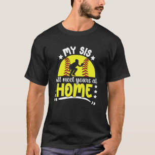 Softball Catcher Schwester Lustige Schwester eines T-Shirt