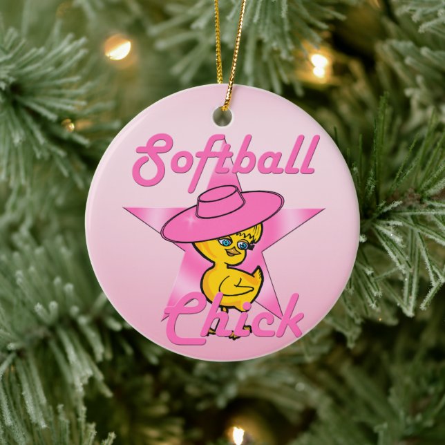 Softball Chick #8 Keramik Ornament (Baum)