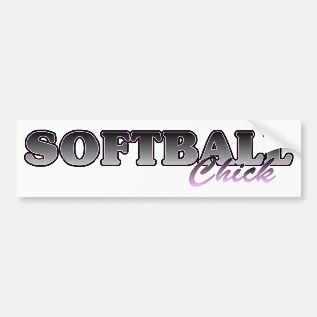 Softball Chick Autoaufkleber (Vorne)