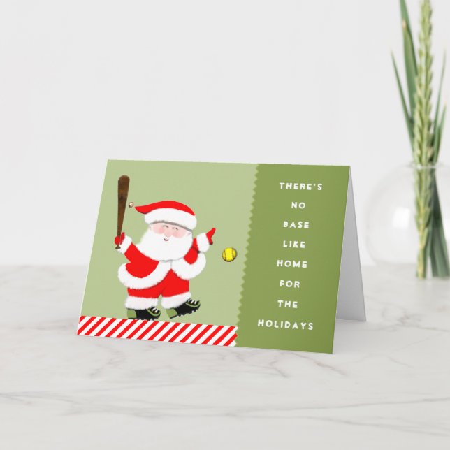 Softball Christmas Feiertagskarte (Vorderseite)