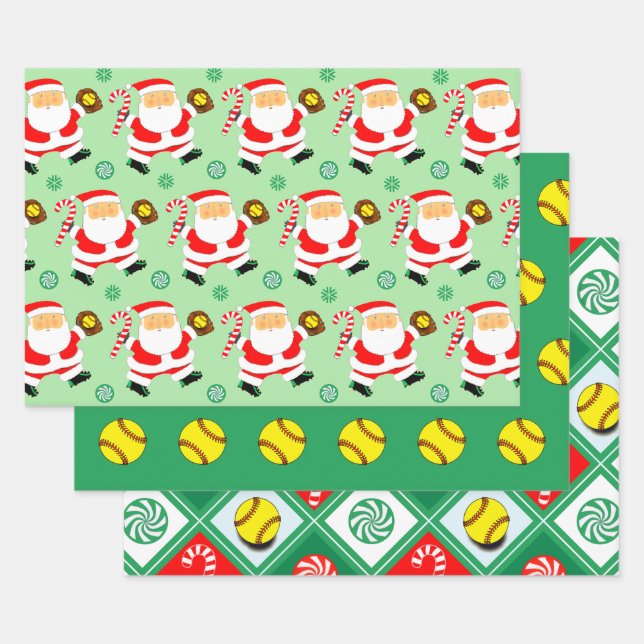 Softball Christmas Holiday Geschenkpapier Set (Set)