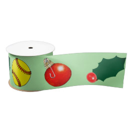 Softball Christmas Holiday Gift Satinband