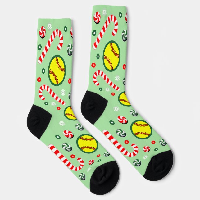 Softball Christmas Holiday Gifts Socks Socken (Rechts)