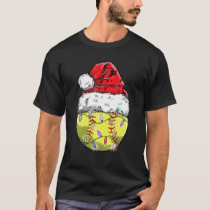 Softball Christmas Weihnachtsmannmütze Funny Softb T-Shirt