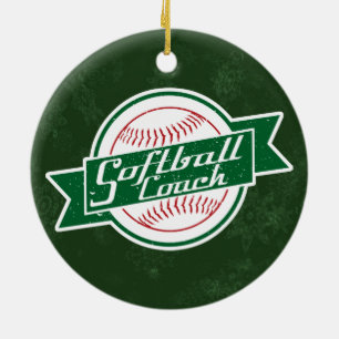 Softball Coach Holiday Decoration Keramik Ornament