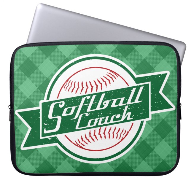 Softball Coach Laptop Sleeve (Vorderseite)