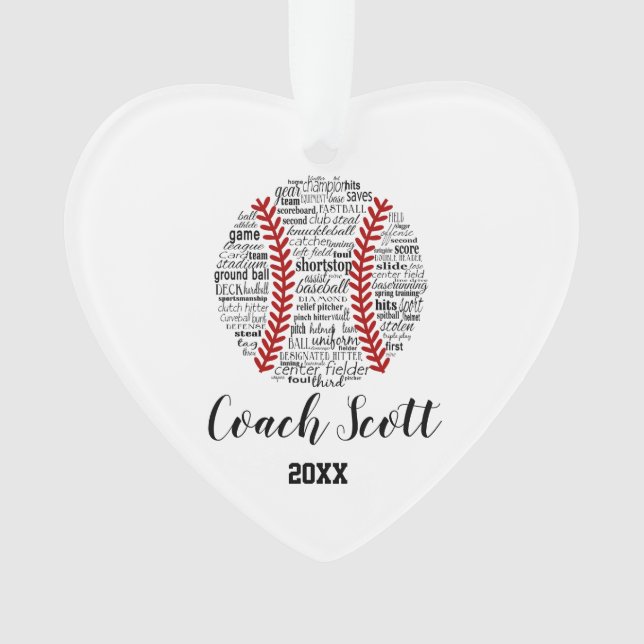 Softball Coach Team Geschenk Weihnachtsschmuck Ornament (Vorderseite)