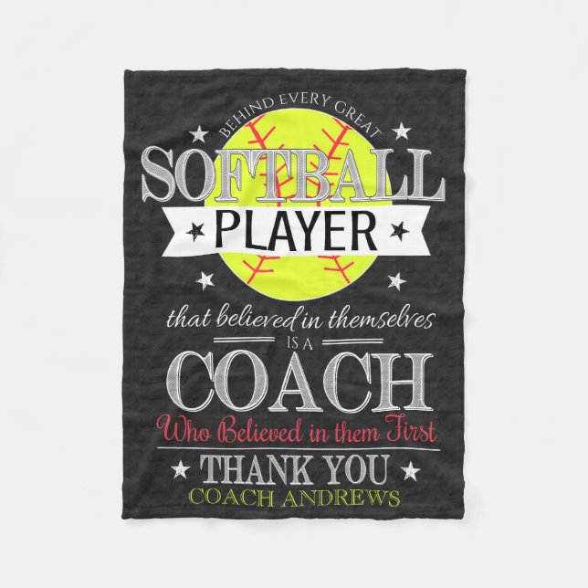 Softball Coach Vielen Dank, dass Sie Blanket gesch Fleecedecke (Vorderseite)
