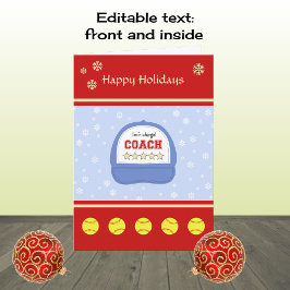 Softball-Coach Weihnachtsfeiertage Gefallen Gruß Feiertagskarte