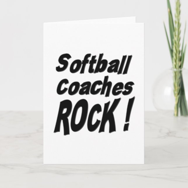 Softball Coaches Rock! Grußkarte Karte (Vorderseite)