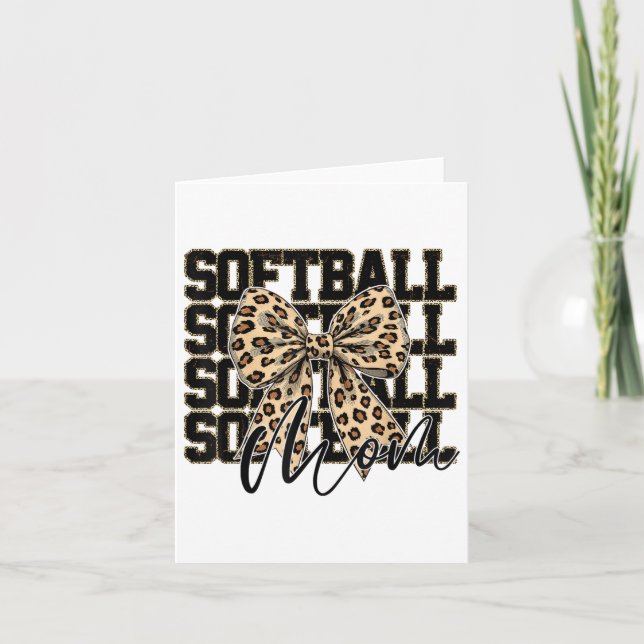 Softball Coquette Bow Softball Mama Game Day Softb Karte (Vorderseite)