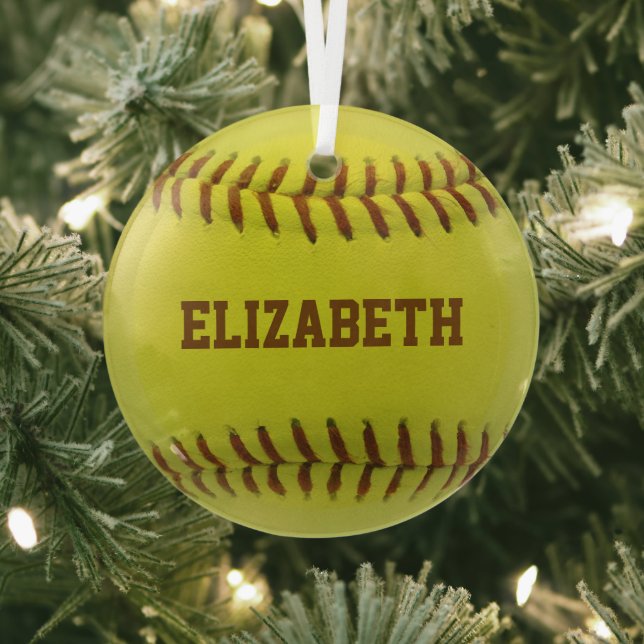 Softball Custom Ball Ornament Aus Glas (InSitu)
