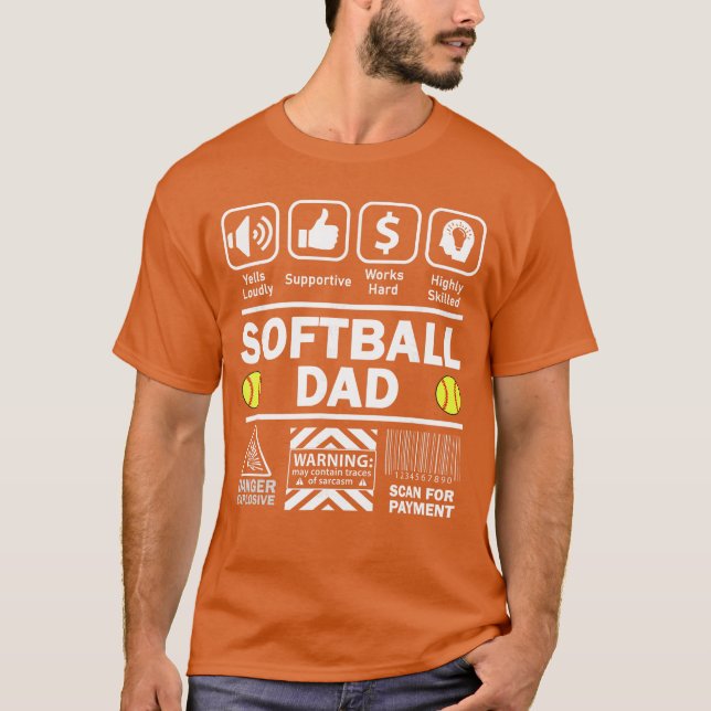 Softball Dad Funny Contents of Sports Father frien T-Shirt (Vorderseite)