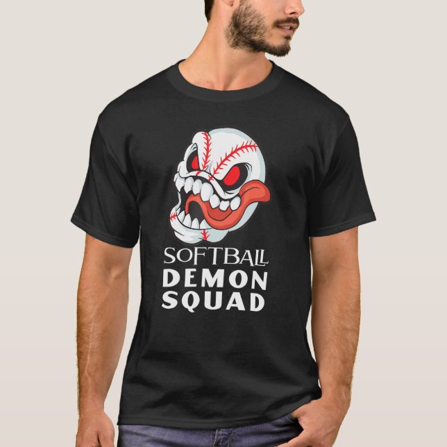 Softball-Dämonen-Truppe Softball T-Shirt (Vorderseite)