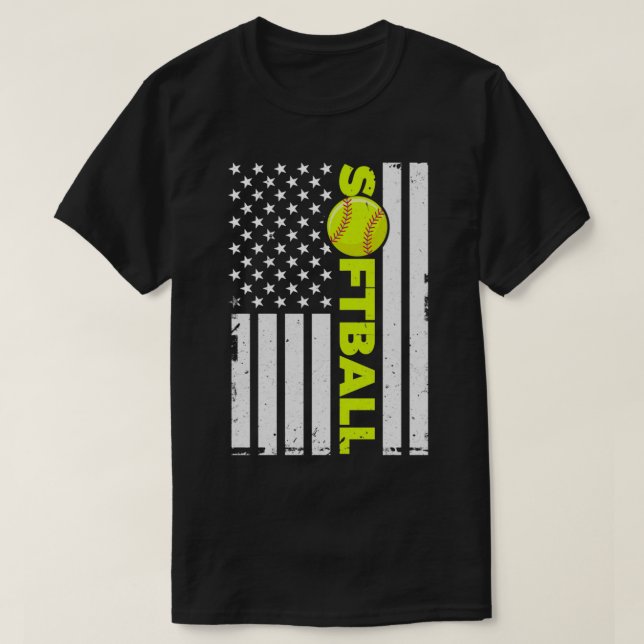 Softball-Design für einen Softball-Ventilator T-Shirt (Design vorne)