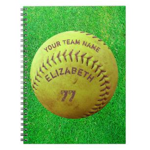 Softball Dirty Name Team Number Ball Notebook Notizblock