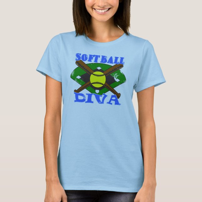 Softball-Diva T-Shirt (Vorderseite)