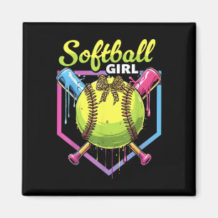 Softball Drip Mädchen Eiscreme Drip Jugend Softbal Magnet