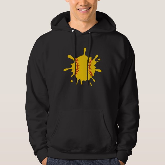 Softball Dripping Baseball Hoodie (Vorderseite)