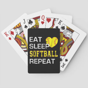 Softball Eat Sleep Softball Wiederholung Spielkarten