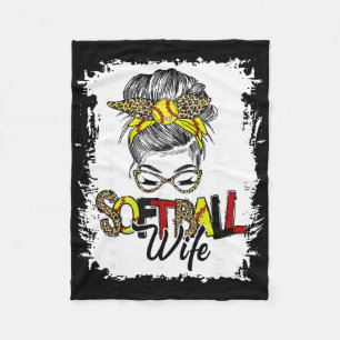 Softball-Ehefrau-Leben Mit Leopard-Unordentlicher- Fleecedecke