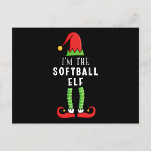 Softball Elf Weihnachtsmatte Familiengeschenk Postkarte