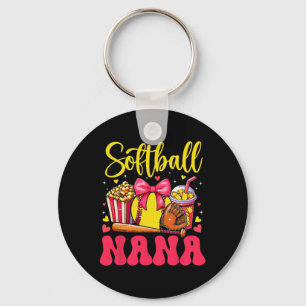 Softball-Fan Nana Muttertag Fliege Süßer Fan Schlüsselanhänger