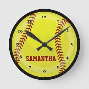Softball Fan Runde Wanduhr