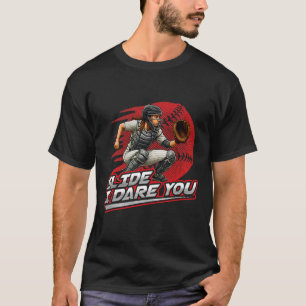 Softball-Fänger-Diapositive Ich fordere dich stark T-Shirt