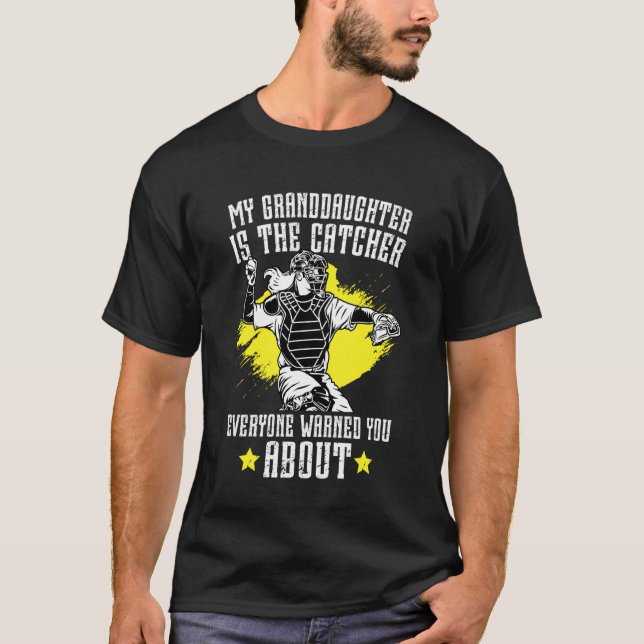Softball-Fänger-Opa eines Softball-Fängers T-Shirt (Vorderseite)