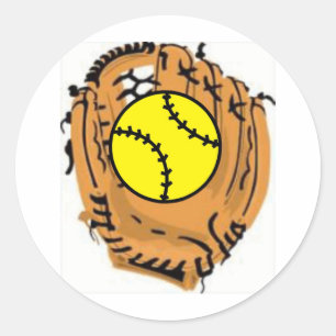 Softball-Fänger Runder Aufkleber