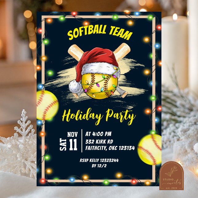 Softball-Feiertagsfeier Einladung (Von Creator hochgeladen)