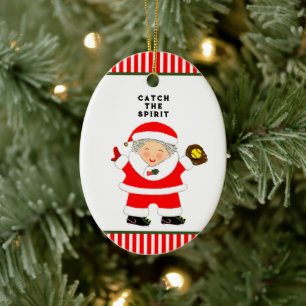 Softball-Feiertagsgeschenk Keramik Ornament