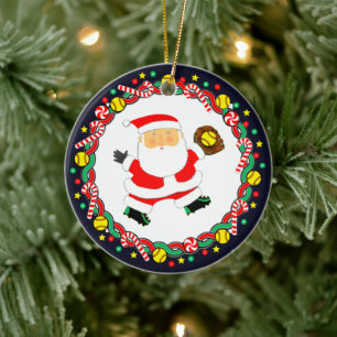 Softball-Feiertagsgeschenk Keramik Ornament