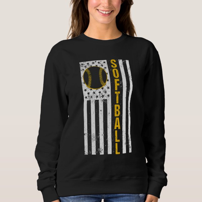 Softball-Flagge   Softball-Trainer-Outfit Softball Sweatshirt (Vorderseite)
